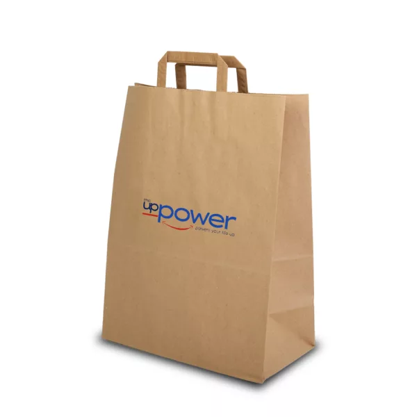 Custom Printed Eco-Friendly Kraft Paper Flat Handle Bags