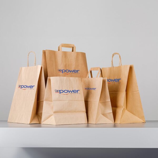 Custom Printed Eco-Friendly Kraft Paper Shopping Bags