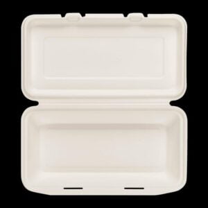 Bagasse Clamshell Box 9x6 Inch - Pack of 250